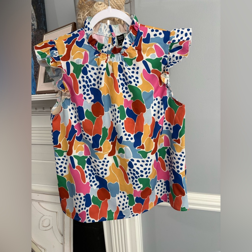 Emery Rose colorful sleeveless top size small